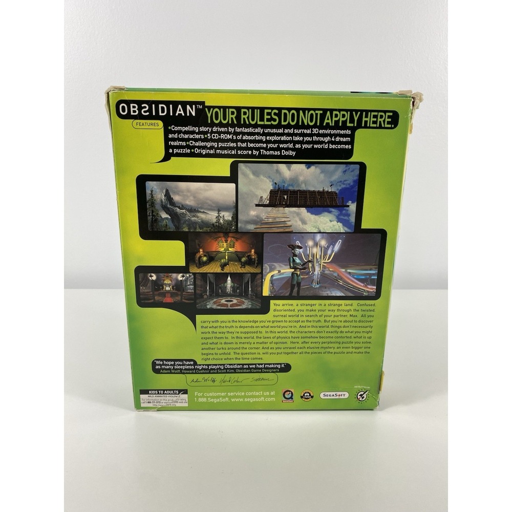 Obsidian 5 Disc PC Game ~ Big Box ~ SegaSoft 1996 SCI FI CIB - Picture 3 of 7